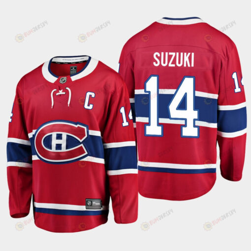 Montreal Canadiens Nick Suzuki 14 2023 Captain Patch Red Jersey Home