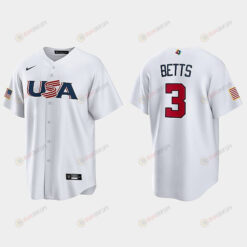 Mookie Betts 3 USA Baseball 2023 World Baseball Classic Jersey - White