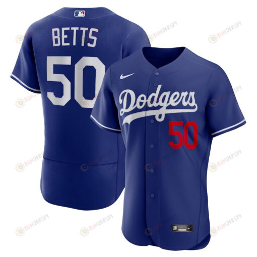 Mookie Betts 50 Los Angeles Dodgers Alternate Player Elite Jersey - Navy