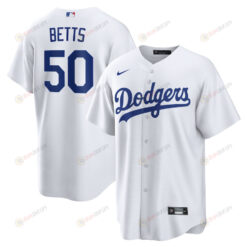 Mookie Betts 50 Los Angeles Dodgers Home Men Jersey - White