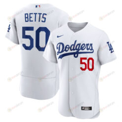 Mookie Betts 50 Los Angeles Dodgers Home Player Elite Jersey - White