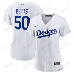 Mookie Betts 50 Los Angeles Dodgers Women's Home Player Jersey - White
