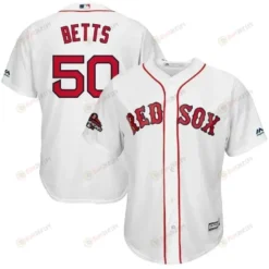 Mookie Betts Boston Red Sox 2018 World Series Champions Cool Base Big And Tall Player Jersey - White