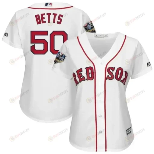 Mookie Betts Boston Red Sox Women's 2018 World Series Cool Base Player Jersey - White