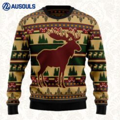 Moose Pattern Ugly Sweaters For Men Women Unisex