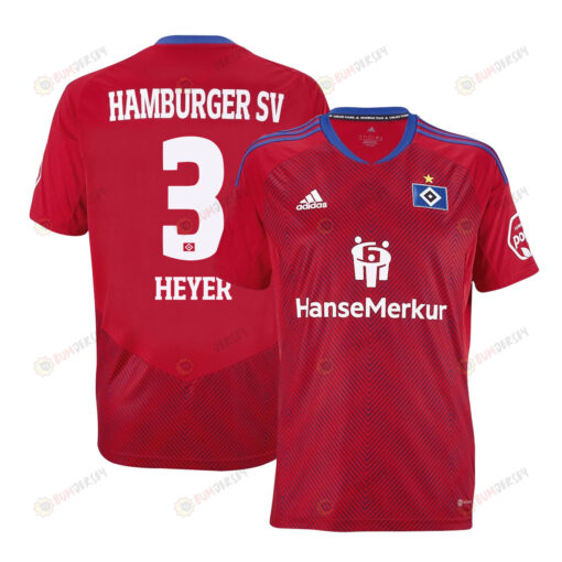 Moritz Heyer 3 Hamburger SV II 2022-23 Third Jersey - Red