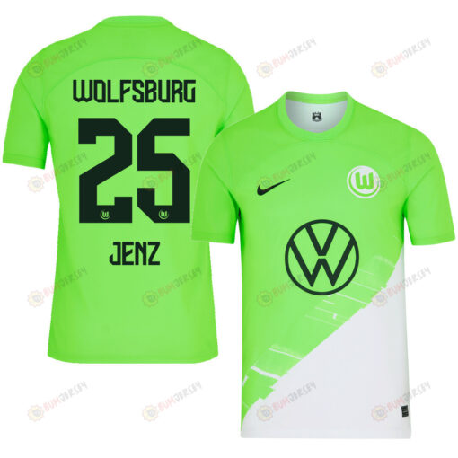 Moritz Jenz 25 VfL Wolfsburg 2023-24 Home Men Jersey - Green