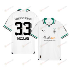 Moritz Nicolas 33 Borussia M?nchengladbach 2023-24 Home YOUTH Jersey - White