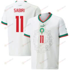 Morocco National Team 2022-23 Abdelhamid Sabiri 11 Away Men Jersey - White