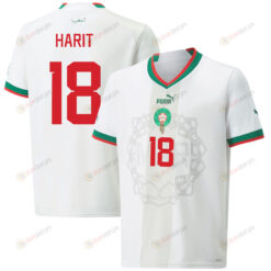 Morocco National Team 2022-23 Amine Harit 18 Away Men Jersey - White