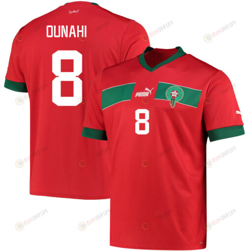 Morocco National Team 2022-23 Azzedine Ounahi 8 Home Men Jersey - Red