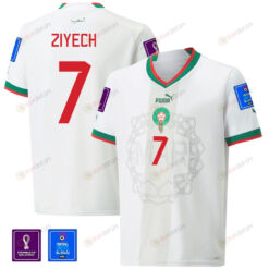 Morocco National Team FIFA World Cup Qatar 2022 Patch Away Men Jersey - Hakim Ziyech 7