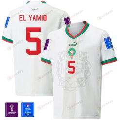 Morocco National Team FIFA World Cup Qatar 2022 Patch Away Men Jersey - Jawad El Yamiq 5