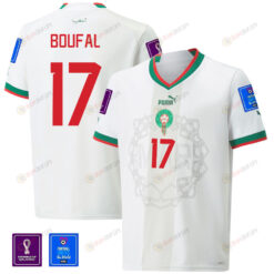 Morocco National Team FIFA World Cup Qatar 2022 Patch Away Men Jersey - Sofiane Boufal 17