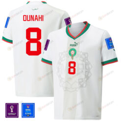 Morocco National Team FIFA World Cup Qatar 2022 Patch Azzedine Ounahi 8 Away Men Jersey