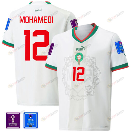 Morocco National Team FIFA World Cup Qatar 2022 Patch Munir Mohamedi 12 Home Men Jersey