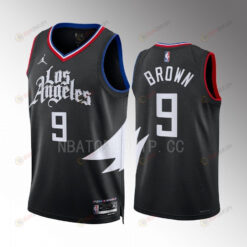 Moses Brown 9 Los Angeles Clippers Black Statement Edition 2022-23 Jersey Swingman