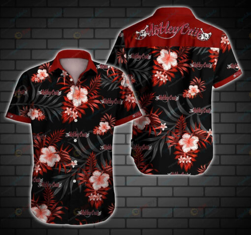 Motley Crue Short Sleeve Curved Hawaiian Shirt Summer