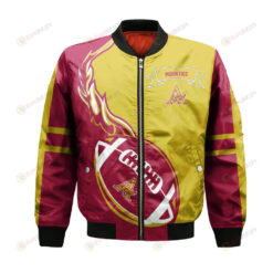 Mount Allison Mounties Bomber Jacket 3D Printed Flame Ball Pattern