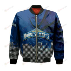 Mount St. Mary?? Mountaineers Bomber Jacket 3D Printed Basketball Net Grunge Pattern