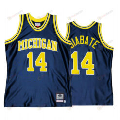 Moussa Diabate 14 Michigan Wolverines Throwback Jersey College Basketball Navy