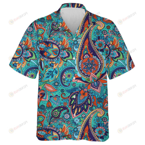 Multicolor Traditional Paisley Pattern With Flowers And Leaves Hawaiian Shirt