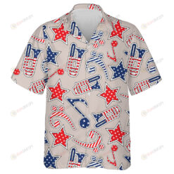 Musical Instrument With Stars And Music Notes In Flag Pattern Hawaiian Shirt