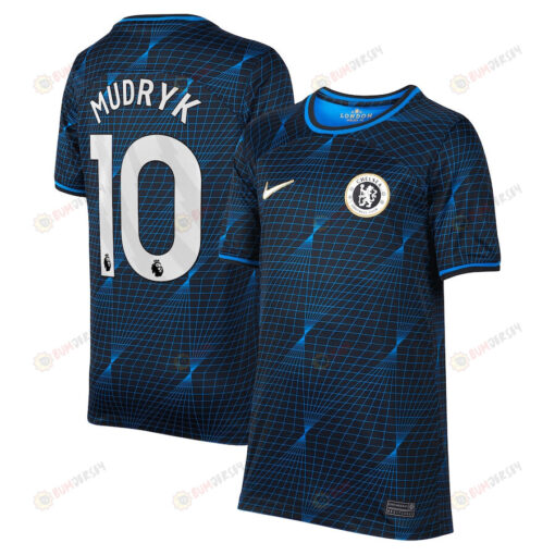 Mykhailo Mudryk 10 Chelsea 2023/24 Away YOUTH Jersey - Navy