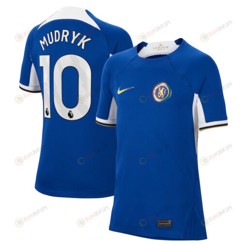 Mykhailo Mudryk 10 Chelsea 2023/24 Home YOUTH Jersey - Blue