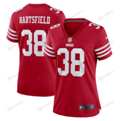 Myles Hartsfield 38 San Francisco 49ers Women's Game Player Jersey - Scarlet