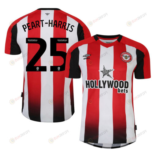 Myles Peart-Harris 25 Brentford FC 2023-24 EFL Home Men Jersey - Red