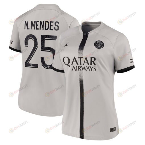 N.Mendes 25 Paris Saint-Germain Women 2022/23 Away Jersey - Black