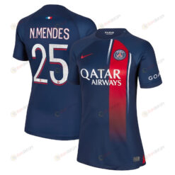 N.Mendes 25 Paris Saint-Germain Women 2023/24 Home Jersey - Navy