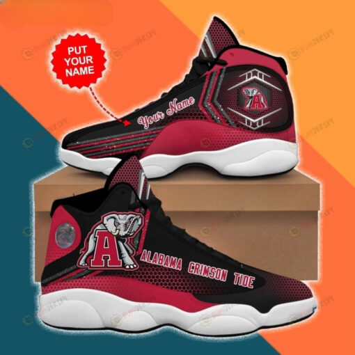 NCAA Alabama Crimson Tide Logo Elephant Custom Name Air Jordan 13 Shoes Sneakers