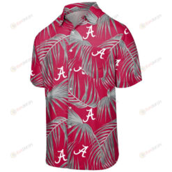 NCAA Alabama Crimson Tide Logo Leaf Pattern Hawaiian Shirt SH1
