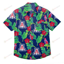 NCAA Arizona Wildcats Logo Floral Hibiscus Leaf Bird Hawaiian Shirt SH1