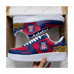 NCAA Arizona Wildcats Mascot Logo Custom Name Air Force 1 Printed In Red Navy