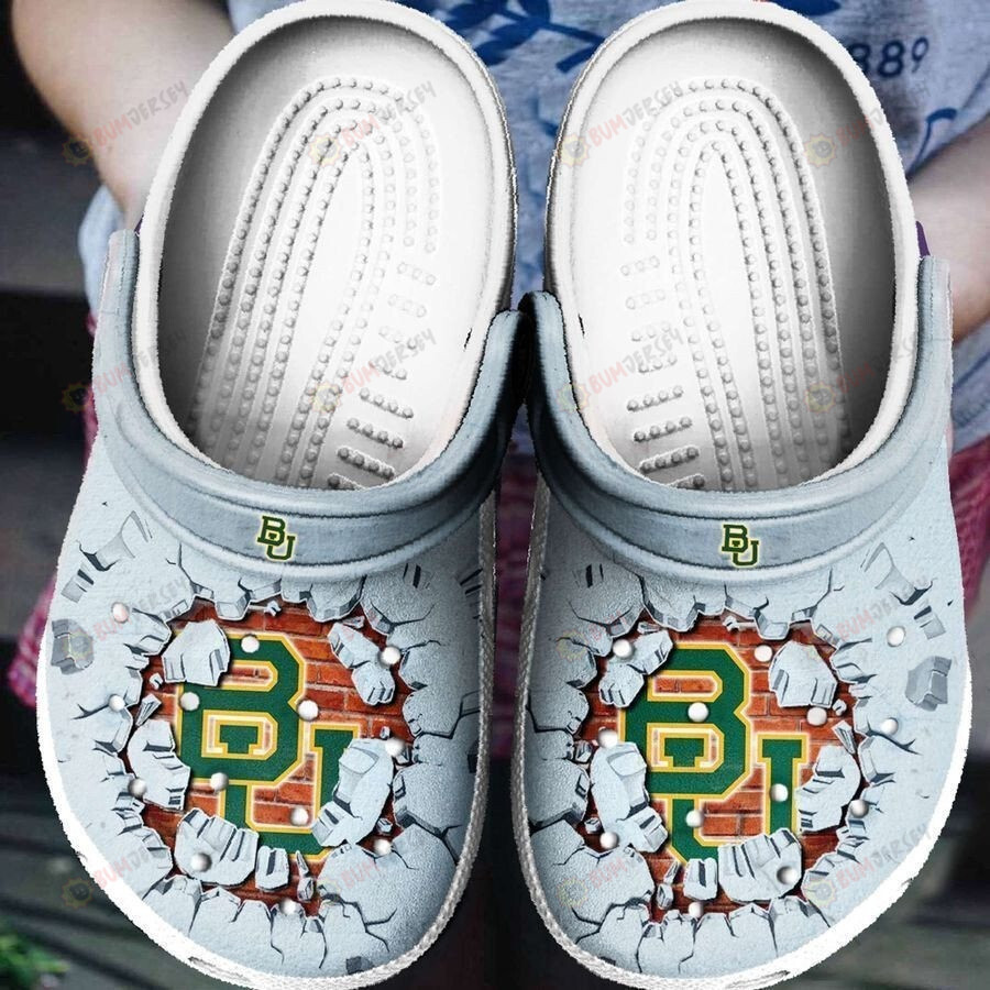 NCAA Baylor Bears Broken Wall Light Blue Crocband Clog Comfortable Water Shoes - AOP Clog