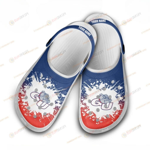 NCAA Gonzaga Bulldogs Mascot Logo Splash Custom Name Crocband Clog Comfortable Water Shoes - AOP Clog