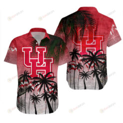 NCAA Houston Cougars Coconut Tree Tropical Grunge Hawaiian Shirt SH1