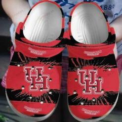 NCAA Houston Cougars Logo Splash Crocband Clog Comfortable Water Shoes - AOP Clog