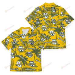 NCAA Miss Golden Eagles Logo Flower Beach Tree Pattern Yellow 3D Hawaiian Shirt SH1