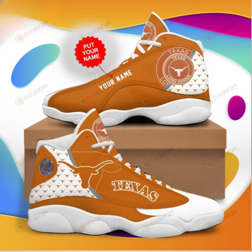 NCAA Texas Longhorns Logo Custom Name Air Jordan 13 Shoes Sneakers