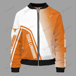 NCAA Texas Longhorns Orange White Bomber Jacket 3D Printed Logo