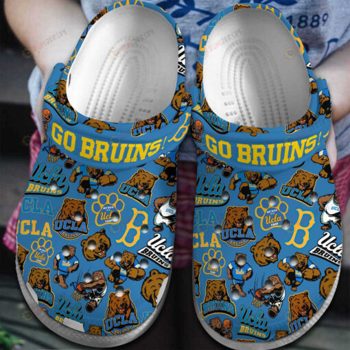 NCAA UCLA Bruins Logo Mascot Pattern Blue Crocband Clog Comfortable Water Shoes - AOP Clog