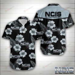 NCIB Grey Black Pattern Short Sleeve Curved Hawaiian Shirt