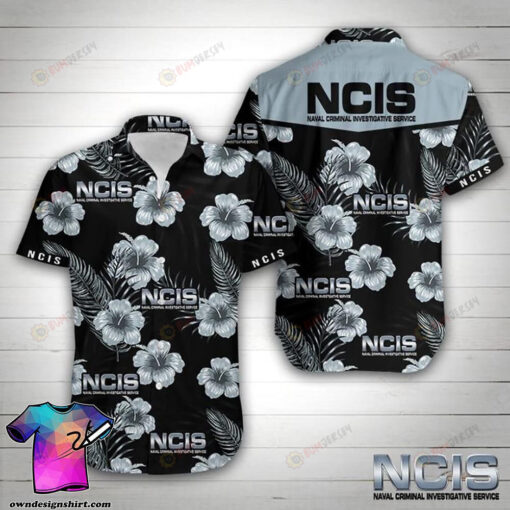 NCIS Tropical Flower Short Sleeve Curved Hawaiian Shirt Summer