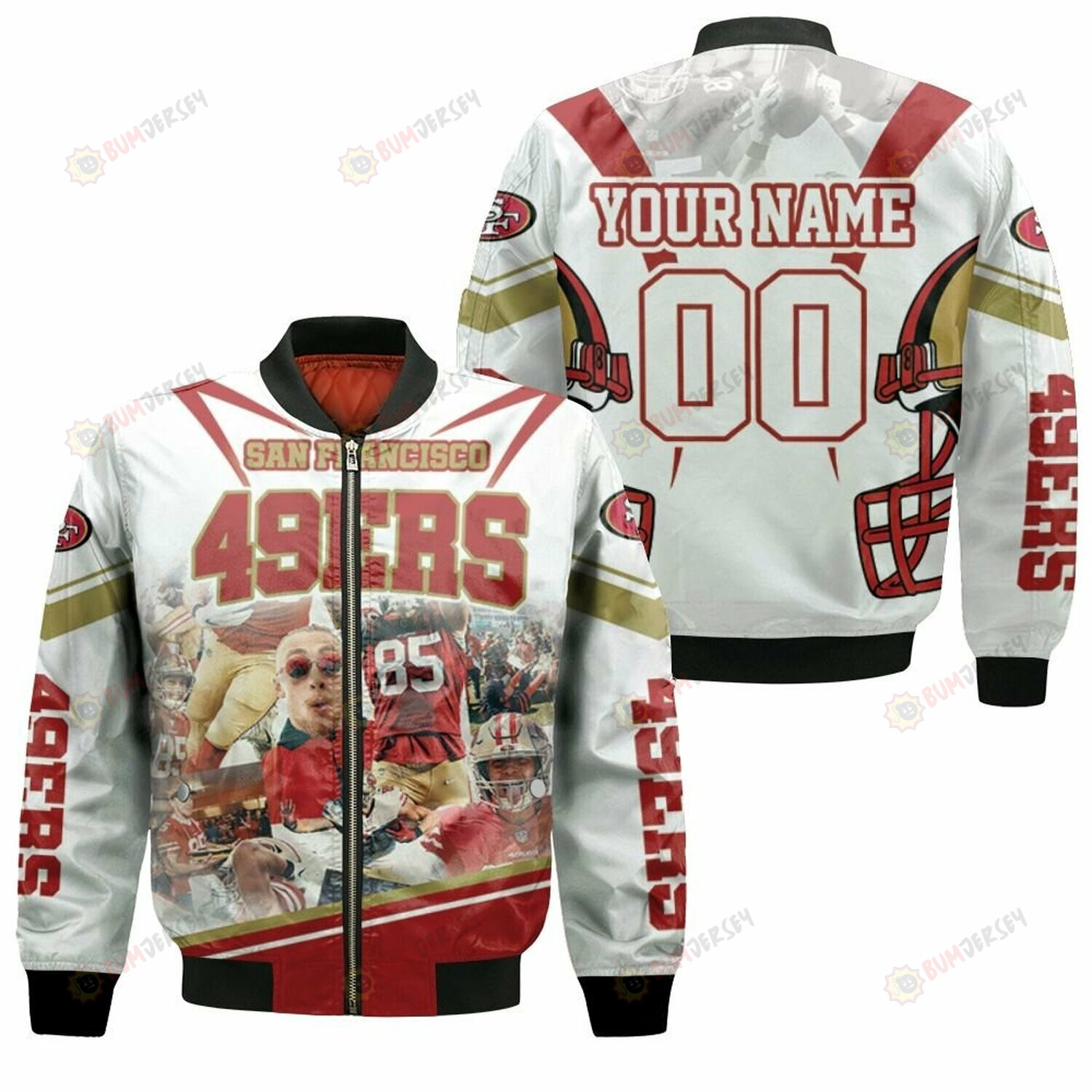 NFL West Division San Francisco 49Ers Customized Pattern Bomber Jacket