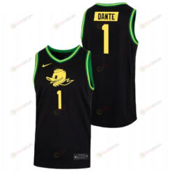 N'Faly Dante 1 Oregon Ducks 2023 College Basketball Duck Face Men Jersey Black