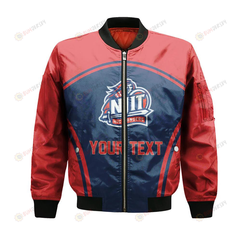 NJIT Highlanders Bomber Jacket 3D Printed Custom Text And Number Curve Style Sport